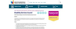 North Dakota Colleges & Universities Disability Services Council website